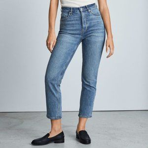 Everlane the original cheeky jean, mid blue, 30 crop